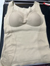 猫人女士保暖背心女桑蚕丝内衣罗纹蕾丝秋冬带胸垫吊带免穿文胸白色L 实拍图