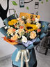 艾斯维娜鲜花速递向日葵混搭花束生日礼物全国同城配送 向日葵香槟韩式花束 实拍图