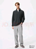 优衣库男装柔滑弹力摇粒绒半拉链套头衫/长袖25秋冬新款481184 09 黑色 XL /180/108B 实拍图