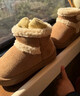 B.Duck小黄鸭童鞋儿童棉靴冬季男女童宝宝加绒保暖毛绒短靴6804棕米24 实拍图