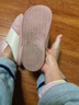 乐拖侧脸熊 棉拖鞋女秋冬季防水保暖厚底棉鞋情侣居家拖鞋 粉色38-39 实拍图