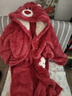 加厚草莓熊睡袍睡衣爆款珊瑚绒毛毛连帽可爱超萌秋冬睡衣家居服 草莓熊红色 XL（165-170cm-120-140斤） 实拍图