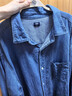 优衣库男女装牛仔宽松衬衫/水洗产品长袖衬衣478115 480761 478115/65宝蓝色 2XL 实拍图