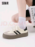 Semir女鞋德训鞋冬季休闲鞋运动鞋板鞋女SFYM233655 白色 37 实拍图