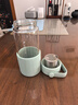 北鼎（Buydeem）茶水分离玻璃水杯高颜值车载便携随手杯办公室泡茶杯浅衫绿470ml 实拍图