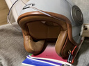 野马（YEMA）3C认证A类611S摩托车头盔男女冬季个性复古巡航骑行电动车安全帽 四季通用 皮亚灰配透长镜+防雾贴 实拍图