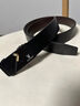 花花公子皮带男士真皮无牙内扣式自动扣纯牛皮腰带年轻人商务潮流裤带 02纯黑时尚内穿扣 实拍图