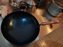 章丘铁锅正宗手工锻打铁锅无涂层物理不粘锅炒锅老式家用炒菜锅厨具轻音 标准版古法烤蓝(已干烧） 34cm 实拍图