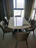 鲁菲特大理石餐桌意式轻奢高级感微晶石高端餐桌可旋转方圆两用餐厅饭桌 黑玫瑰桌面-碳素钢底座-268#椅 1.35米 一桌六椅 实拍图
