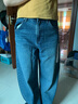 优衣库女装男装宽松廓形牛仔裤/弯刀镰刀裤子25秋冬新款479000 67 海蓝色 25 /160/64A 实拍图