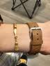 ROMISS适用于iwatch苹果手表表带apple watch S11/10/9/8/7表带意大利荔枝纹真皮腕带高级感轻奢手表链 琥珀棕（小蛮腰女款） (S) 40/41/42表盘通用-银色表扣 实拍图