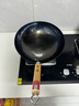 臻三环章丘铁锅炒锅手工锻打铁锅无涂层不易粘锅炒菜锅厨房好物一环轻音 古法烤蓝（适合4-5人） 34cm 实拍图