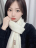啄木鸟纯色韩版百搭羊毛混纺围巾显白柔软针织保暖情侣围脖新年送礼物 法式小围巾-奶昔白 实拍图