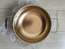 【韩剧同款】加厚不锈钢干锅海鲜锅火锅金色平底浅锅双耳锅泡面锅 迷你款17cm【金色】双柄汤锅 实拍图