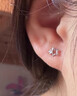 芯奢S999足银星月耳钉女士小众设计拧扣儿童养耳洞免摘耳骨钉耳饰纯银 S999足银星月单只 实拍图