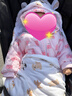 舒贝怡婴儿衣服新生儿连体衣男女保暖夹棉满月周岁宝宝哈衣百天爬服粉80 实拍图