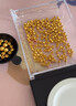 喜上眉梢喜饰黄金古法金珠999足金散珠硬金光面磨砂转运珠路路通圣诞礼物 4mm重工古法珠3颗 约0.75g 实拍图