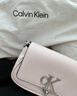 Calvin Klein时尚单肩包礼物链条包包金属字母旋扣翻盖CK女包斜挎马鞍包 YAF-牛乳白 OS 实拍图