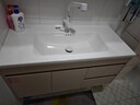 NENE日本浴室柜陶瓷一体盆组合洗漱台实木卫生间洗脸盆柜洗手台奶油风 普通镜柜款【抽拉龙头】-101cm 实拍图