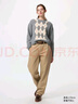 优衣库女装菱格圆领针织衫/毛衣毛衫482645 03 灰色 M /160/84A 实拍图