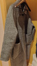白鹿语翻领大口袋毛呢大衣25冬新年拜年羊毛混纺长款双面呢女 花灰色 S 实拍图