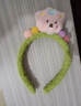 毛绒小熊洗脸发箍女高颅顶压发敷面膜专用头箍发饰2024冬季新款 青色/ 实拍图