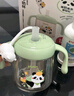 贝亲儿童牛奶杯1-3岁宝宝喝水喝奶PPSU直饮奶瓶双吸管水杯 绿色330mL 实拍图