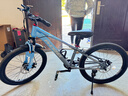 凤凰山地自行车男女变速山地车碟刹青少年儿童自行车学生单车 星际 蓝灰【单速+辐条轮】 22寸【适合130-170cm】 实拍图