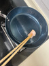 臻三环章丘手工铁锅平底煎锅烤肉煎锅无涂层不易粘锅小平底锅辅食厨具 烤蓝木把 24cm 实拍图