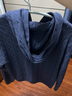 优衣库女装可机洗纽花针织连帽套头衫/25秋冬新款478871 68 深蓝色 L /160/88 实拍图