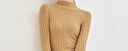 尚都比拉半高领打底衫女春秋针织衫洋气内搭慵懒风外穿上衣 卡其色 均码 实拍图