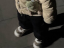 迷你巴拉【三防羽绒裤】男童女童休闲裤冬季宝宝高腰护肚长裤 中灰20410 90 【充绒量22.1g】 实拍图