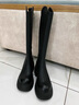 他她（TATA）加绒卢昱晓弹力小V靴软糖靴厚底长筒靴子高跟骑士靴CGG01DG5 黑色（高糖7CM-单里）-CGG01 35 实拍图