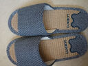 洁丽雅静音亚麻拖鞋男士夏季室内家居不臭脚透气吸汗防臭棉麻凉拖鞋四季 蓝色 42-43 (适合41-42码) 实拍图