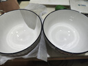 北欧竖纹8寸大汤碗陶瓷大碗汤盆纯白高温釉下彩大号面条碗汤面碗 【2个装】6英寸面碗 实拍图