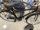 美昱山地自行车男城市自行车学生淑女单车成人实心胎通勤车 三角梁-豪华版-黑色 26寸充气胎【建议160-180cm】 实拍图