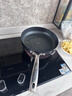 温仑山丝带平底锅不粘锅煎锅燃气灶电磁炉专用加深炒锅煎蛋锅曜石黑26cm 实拍图