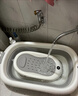 iuu婴儿洗澡盆 可折叠宝宝浴盆大号 洗澡神器躺托浴架新生儿童用品 【北欧灰】+调节感温浴架+脸盆*3 材质：FAD食品级材质检测认证 实拍图