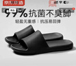 京东京造【抗菌皮纹拖】eva软弹家居防臭浴室新款拖鞋男士黑色44-45 实拍图