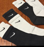 耐克(NIKE)袜子男子 速干透气运动袜 中筒袜三双装SX7676-010黑L 实拍图