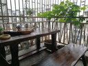 喵喵藤 室外露天阳台桌椅实木喝茶桌椅三件套庭院碳化防腐木户外桌椅组 长1.2米一桌二凳（无靠背） 实拍图