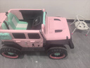 爵士酷派牧马人儿童电动车可坐大人宝宝四驱越野车男女孩遥控玩具电动汽车 至尊+粉色+皮座+发光软轮+12V14A超威电瓶 实拍图
