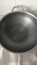 赫巴兹（HZIB）德国不粘锅316不锈钢炒锅炒菜锅具少油烟平底炒锅电磁炉燃气通用 双面屏+玻璃盖内径32外径 34cm 实拍图