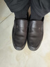 蜘蛛王男士皮鞋一脚蹬秋冬保暖休闲皮鞋真皮中老年爸爸 黑色（加绒) 42 实拍图