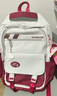 PRUY减负护脊书包大容量高中学生初中生书包女生小学生双肩背包 红配白 长32厚19高46cm 实拍图