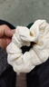 新款奶油泡芙大肠发圈女简约复古褶皱头花头绳丸子头皮筋气质发饰 米白奶油褶皱发圈 实拍图