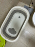 iuu婴儿洗澡盆 可折叠宝宝浴盆大号 洗澡神器躺托浴架新生儿童用品 【北欧灰】单盆 材质：FAD食品级材质检测认证 实拍图