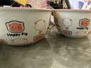釉下彩可爱卡通碗碟套装家用高颜值陶瓷碗筷盘餐具 2碗2勺 4件套 实拍图