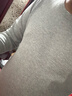 宜而爽 情侣100%全棉秋衣秋裤套装男女士圆领打底棉毛衫纯棉保暖内衣 男款浅麻灰 XL 实拍图