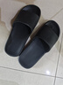京东京造【抗菌皮纹拖】eva软弹家居防臭浴室新款拖鞋男士 黑色 40-41 实拍图